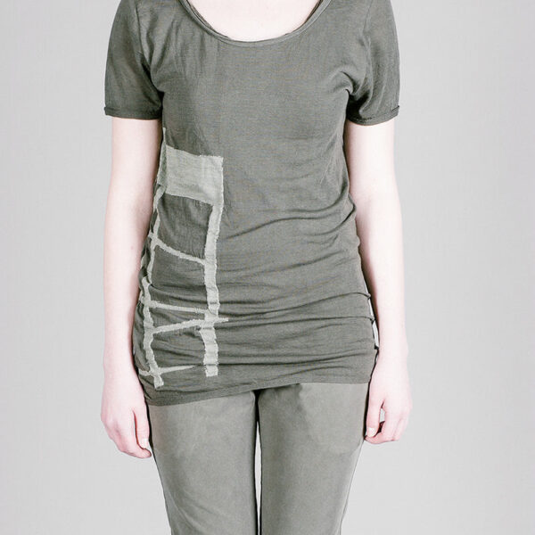 Lemaca Intarsia Knit T-Shirt – Lightweight Patterned Summer Top